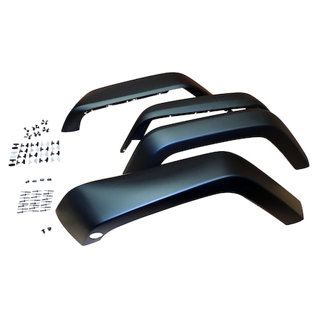 Crown Automotive Smooth Paintable Fender Flare Kit For 07-18 Jeep Jk Wrangler, 4 Flares, Hardware 5KCK